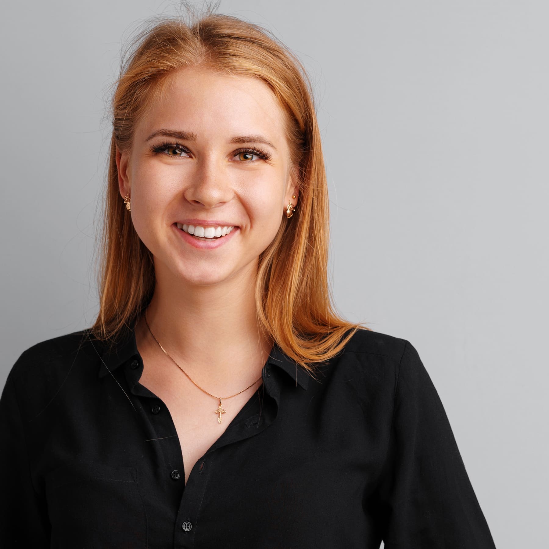 Female employee smiling