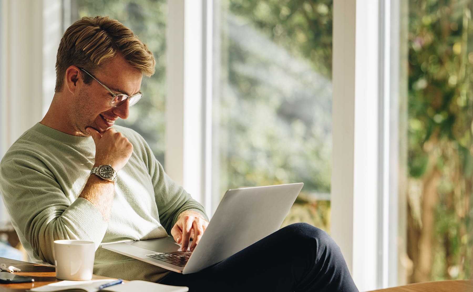 Man working on laptop