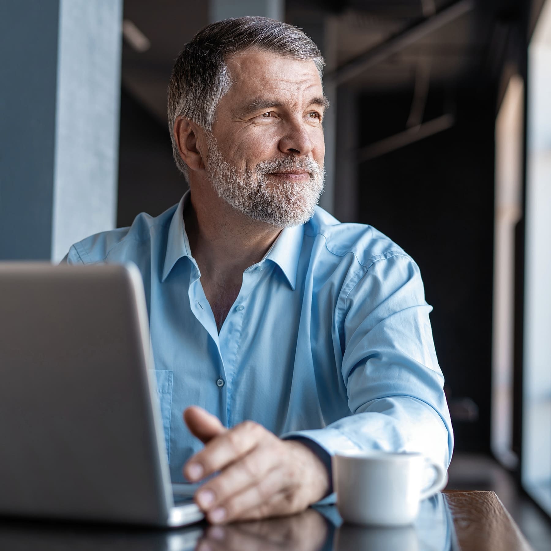 Man working on laptop
