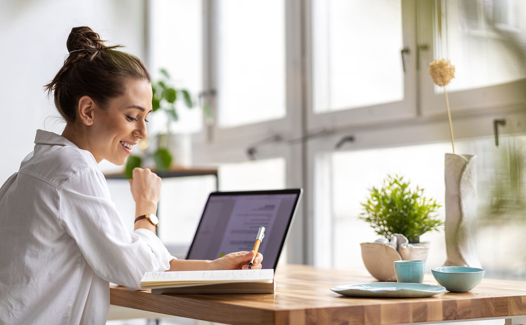 Lady working on laptop